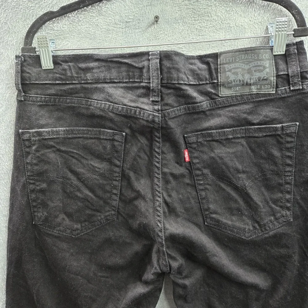 Levi's 514 Men Jeans 34X30 Black Denim Straight‎ Fit 29
